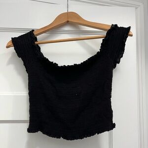 BOGO Black popcorn off the shoulder top